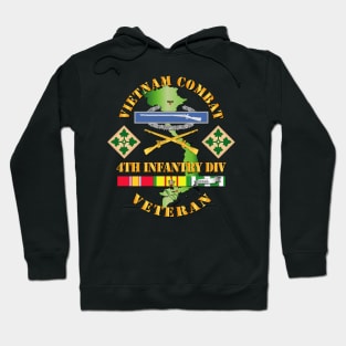 Vietnam Combat Infantry Veteran w 4th Inf Div SSI V1 Hoodie